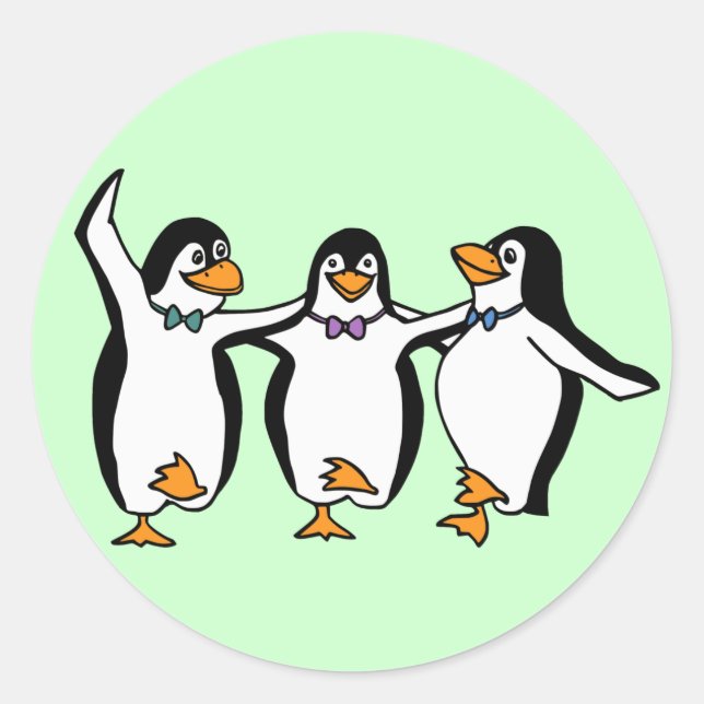 Tanzpinguine Runder Aufkleber (Vorderseite)