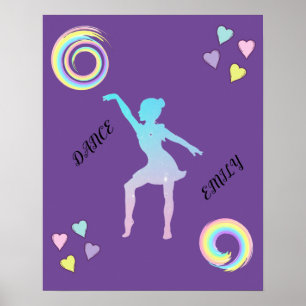 Tanzposter mit Herzen & Wirbel. Poster
