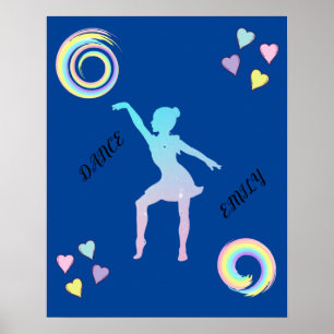Tanzposter mit Herzen & Wirbel. Poster