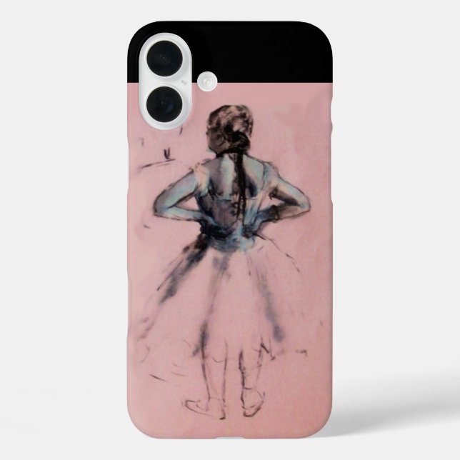 TANZSCHULE/BALLERINA BALLET DANCER MONOGRAM iPhone 16 PLUS HÜLLE (Rückseite)