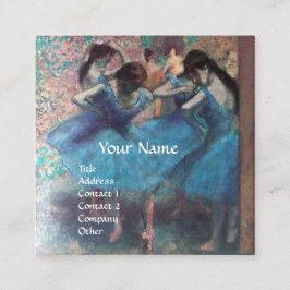 TANZSCHULE/BALLERINA, BALLETTER IN BLAU QUADRATISCHE VISITENKARTE