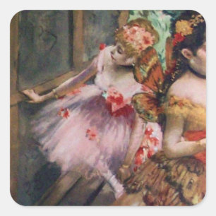 TANZSCHULE /BALLERINA  BALLETTTÄNZER IN ROSA QUADRATISCHER AUFKLEBER