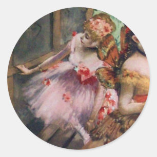 TANZSCHULE /BALLERINA BALLETTTÄNZER IN ROSA RUNDER AUFKLEBER