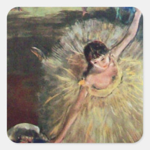 TANZSCHULE / BALLERINA  BALLETTTÄNZERIN QUADRATISCHER AUFKLEBER