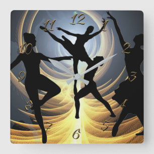 Tanzschule Quadratische Wanduhr