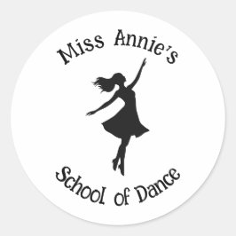 Tanzschule Silhouette Anpassbar Runder Aufkleber