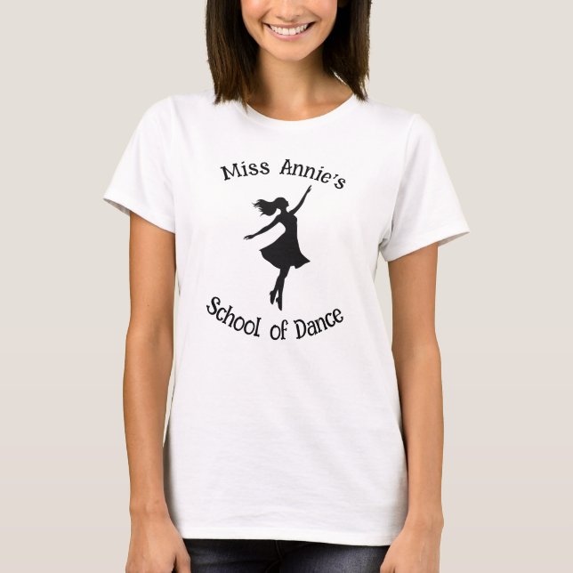 Tanzschule Silhouette Anpassbar T-Shirt (Vorderseite)