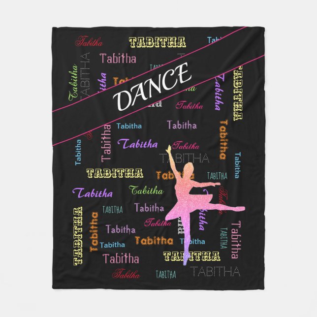 Tanzschuppen mit Personalisiertem Namen überall Fleecedecke (Vorderseite)