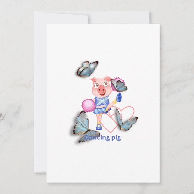 Tanzschwein Einladung (Vorderseite)