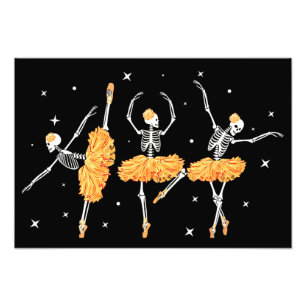 Tanzskeleton Ballerina Ballerina Tanz Halloween Fotodruck