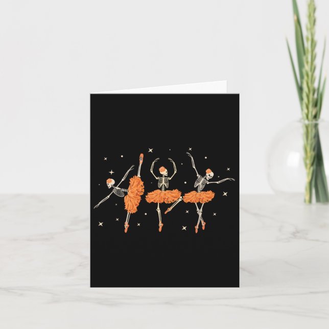 Tanzskeleton Ballerina Ballerina Tanz Halloween Karte (Vorderseite)