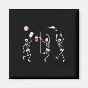 Tanzskeleton Funny Nurse Skeleton Halloween He Magnet