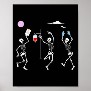 Tanzskeleton Funny Nurse Skeleton Halloween He Poster