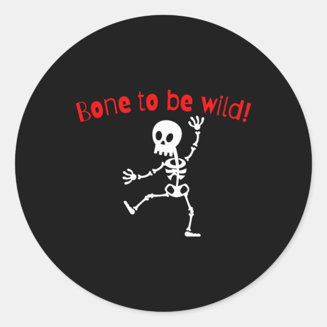 Tanzskeleton Halloween Funny Bone Wild Runder Aufkleber (Vorderseite)