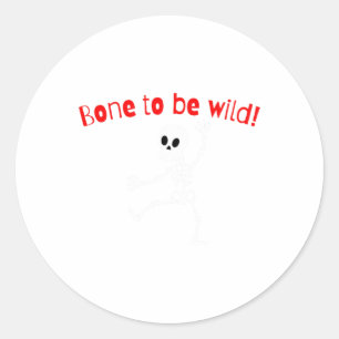 Tanzskeleton Halloween Funny Bone Wild Runder Aufkleber