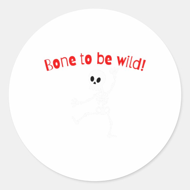 Tanzskeleton Halloween Funny Bone Wild Runder Aufkleber (Vorderseite)