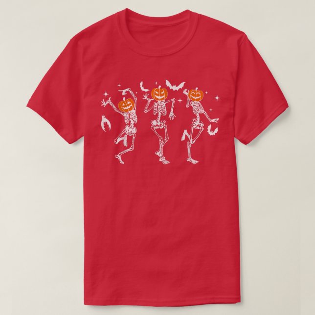 Tanzskeleton Halloween Jungs Beängstigender Pumpki T-Shirt (Design vorne)