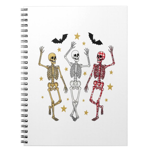 Tanzskeleton Halloween Notizblock (Vorderseite)