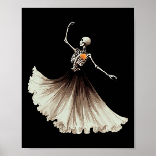 Tanzskeleton Llerina Llet Tanz Halloween Wome Poster