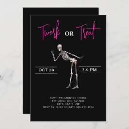 Tanzskelett Erwachsene Halloween-Party Schwarz Einladung