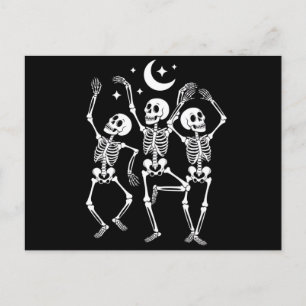 Tanzskelett Frohes Halloween Fall Skull Postkarte