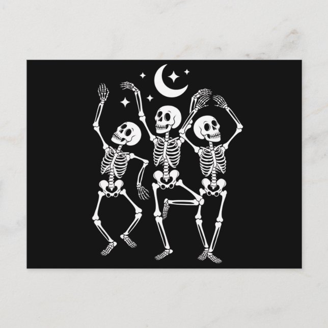 Tanzskelett Frohes Halloween Fall Skull Postkarte (Vorderseite)