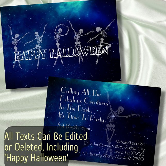 Tanzskelett Halloween-Party Tanz Party cool Einladung (Von Creator hochgeladen)