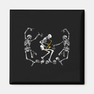 Tanzskelett Saxophon Halloween Magnet