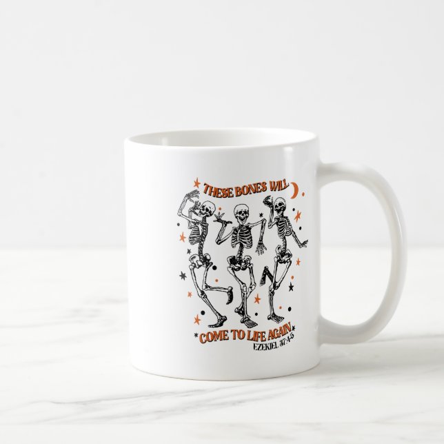 Tanzskelett Trockenknochen Kommen Bibelverse Kaffeetasse (Rechts)