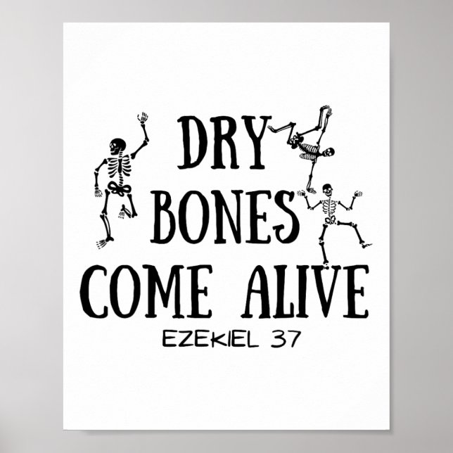 Tanzskelett Trockenknochen Kommen Bibelverse Poster (Vorne)