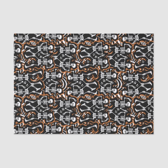 Tanzskelette Halloween oder Tag der Toten Seidenpapier (Vorderseite)