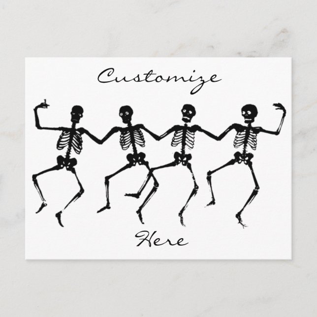 Tanzskelette Halloween Thunder_Cove Postkarte (Vorderseite)