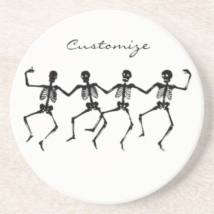 Tanzskelette Halloween Thunder_Cove Sandstein Untersetzer