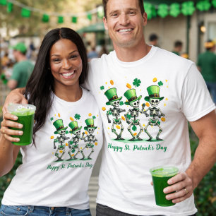 Tanzskelette im St. Patrick's Day Spirit T-Shirt