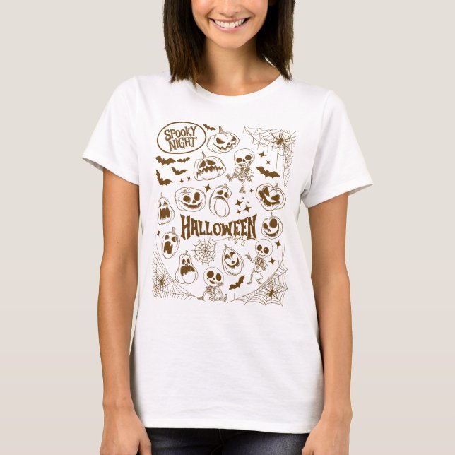 Tanzskelette & Kürbiskürbis - Spookes Halloween T-Shirt (Vorderseite)