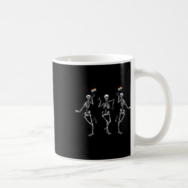 Tanzskelette Rainbow Pride Celebration Kaffeetasse (Rechts)