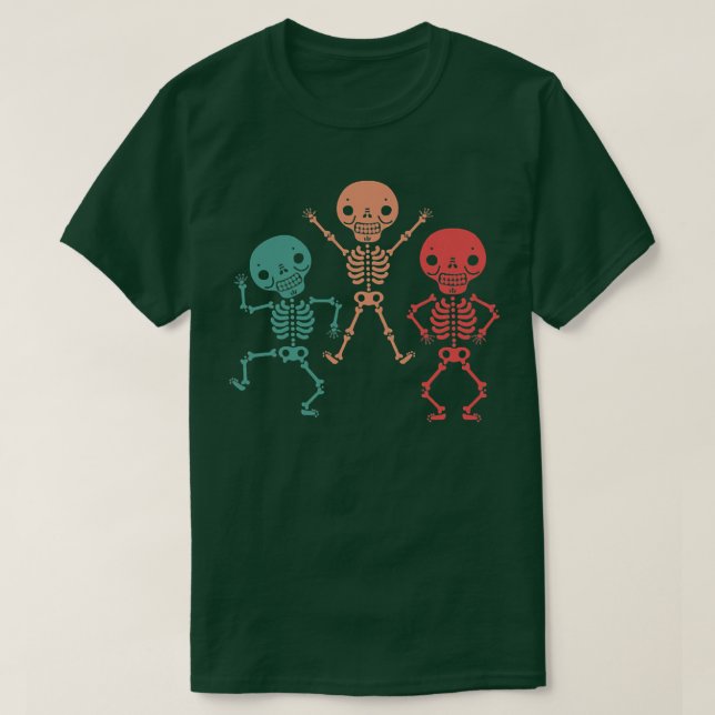 Tanzskelette Retro Dancer Funny  T-Shirt (Design vorne)