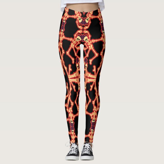 Tanzskelette Spaß Halloween-Leggings Leggings (Vorderseite)