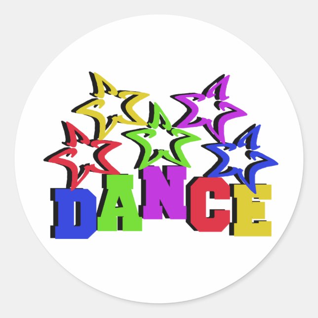 Tanzstars Runder Aufkleber (Vorderseite)