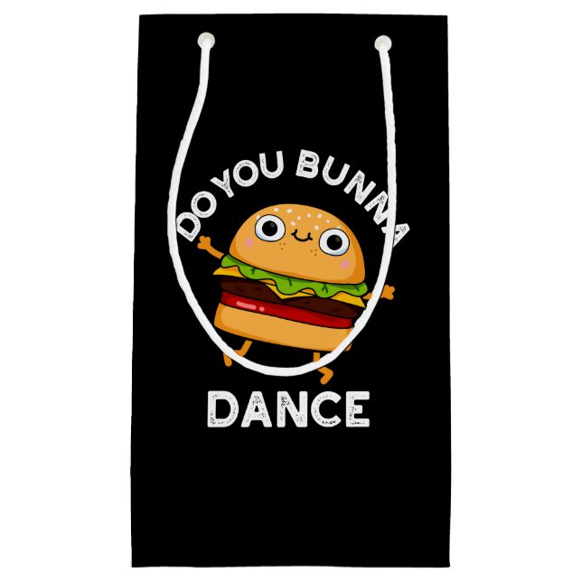 Tanzt du Bunna Funny Bun Pun Dark BG Kleine Geschenktüte (Vorderseite)