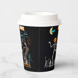 Tanzt Skeletts Halloween-Party Paper Cups Pappbecher