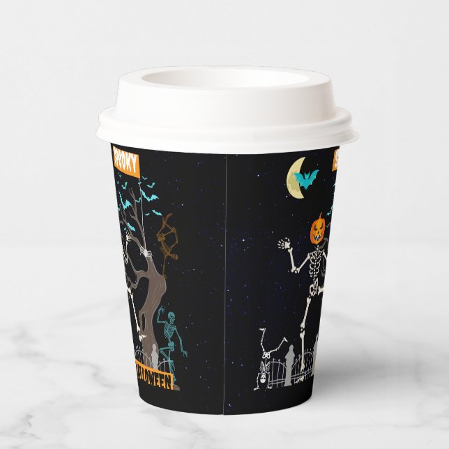 Tanzt Skeletts Halloween-Party Paper Cups Pappbecher (Rechts)