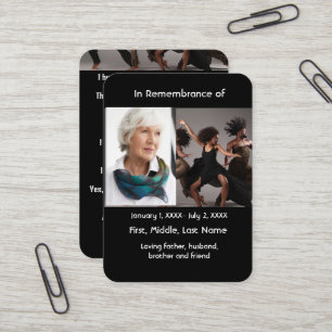 Tanztanztanz für Memorial Pocket Card Visitenkarte