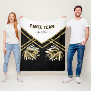 Tanzteam Schwarz, Weiß und Gold Fleece-Decke Fleecedecke