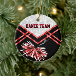 Tanzteam Schwarz, Weiß und Rot Keramik Ornament