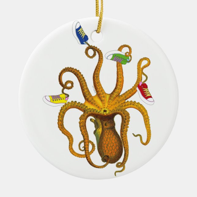 Tanztopf, Tintenfisch Art, 80er Retro, Männchen Keramik Ornament (Vorne)