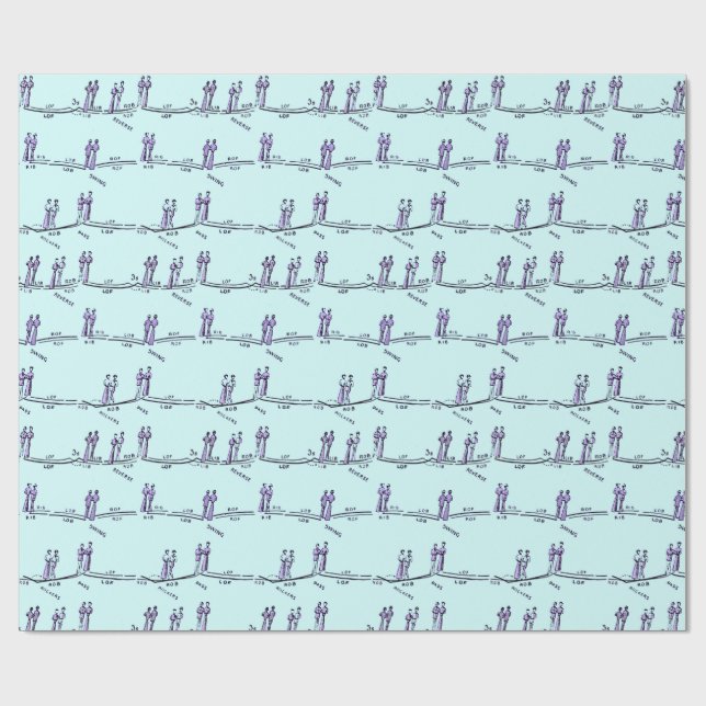 Tanzunterricht Geschenkpapier (Blau) (Flach)