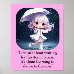 Tanzunterricht im Rain Chibil Art Poster