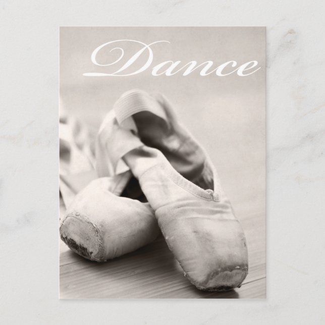 Tanzvorlage für Sepia Ballet Slipper Pointe Shoes Postkarte (Vorderseite)