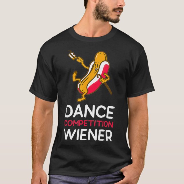 Tanzwettbewerb Dackel Funny Hot Dancing Dog T-Shirt (Vorderseite)